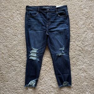 American Eagle Next Level Stretch Jegging Size‎ 20 Short Hi-Rise Crop Distressed